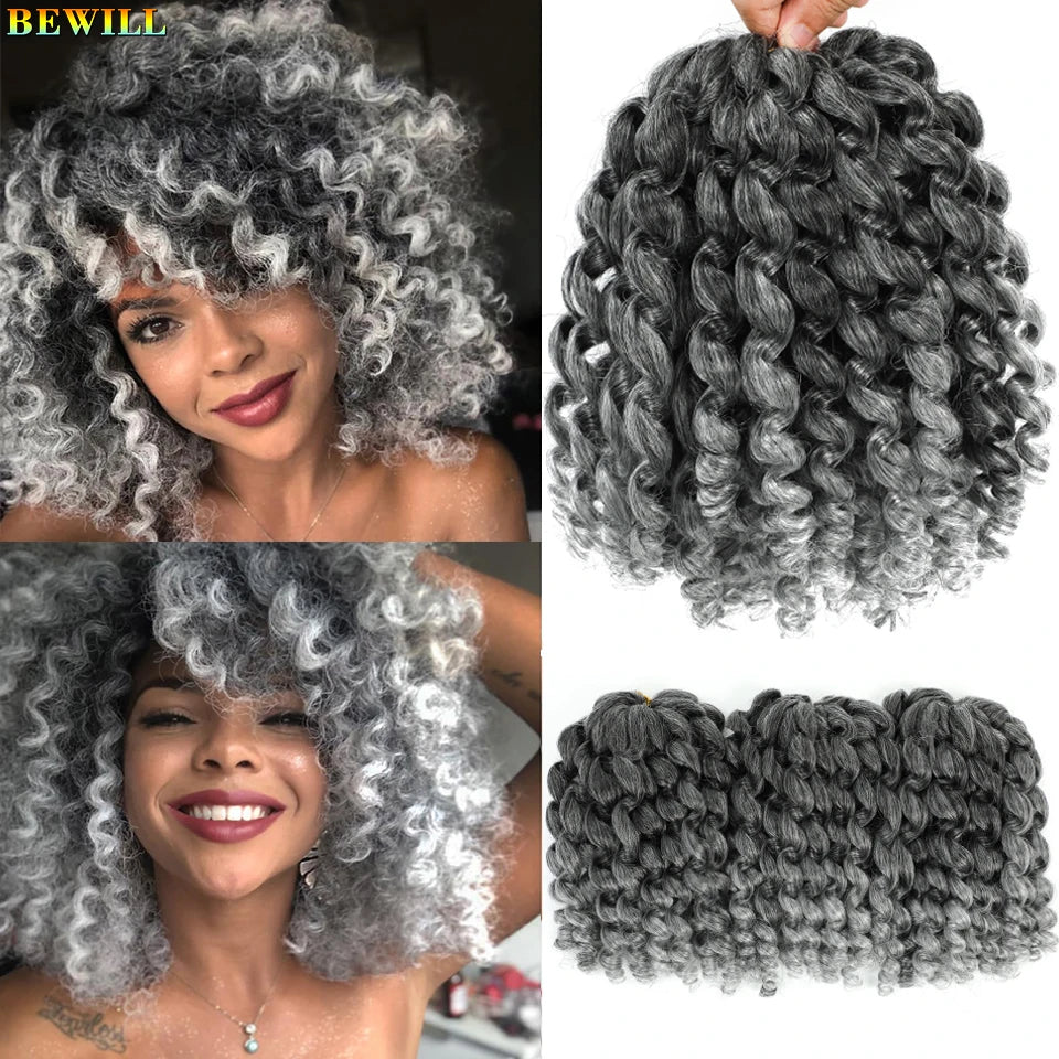 Ombre Jamaican Bounce Wand Curl Crochet Hair 8 inch Short Synthetic Wand Curly Crochet Braids Hair