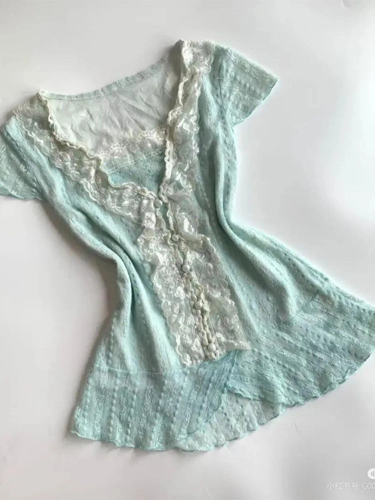 Lace Top +  Mini Skirt Set