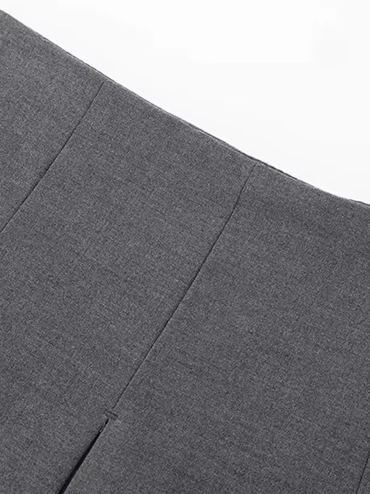 Moda Femenina Con Pantalones Cortos Plisados Faldas Vintage Cintura Alta Cremallera Lateral Falda-Pantalón Mujer
