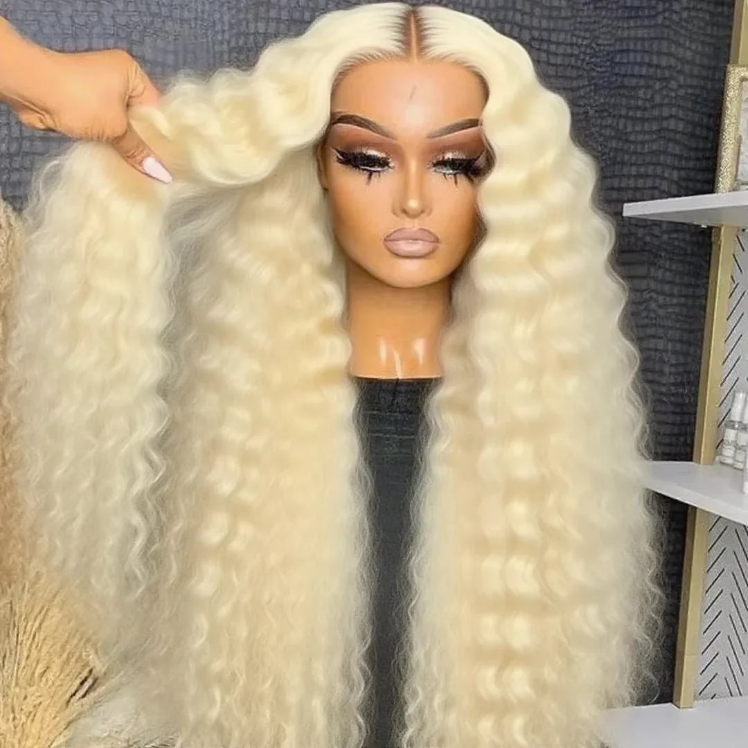 613 Hd Lace Frontal Wig 13x4 Human Hair Wigs Honey Blonde Wigs Curly Lace Front Wigs Human Hair 13x4 HD Deep Water Wave Lace Wig