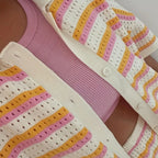 Hollow Striped Knitted 2 Pieces Set
