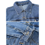 Pantalones Cortos Vaqueros Azules de Mujer 2026, Chaqueta Vaquera, Abrigo Casual de Moda, Abrigo Largo de Mujer de Solapa Negra Abotonado de Manga Larga S-XXXL