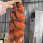 #350 Ginger Orange Colored Body Wave Human Hair Bundles With Frontal Vietnamese Raw Virgin Bundles With 13x4 Lace Frontal Bundle