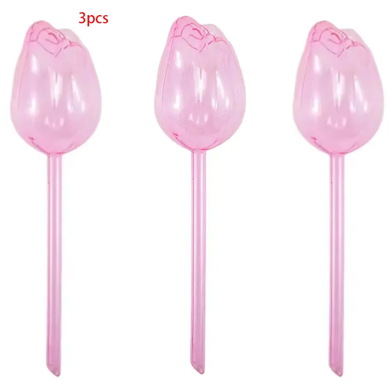 1/3/6/12pcs Automatic Plant Watering Tulip Shape Flower Plant Water Dripper