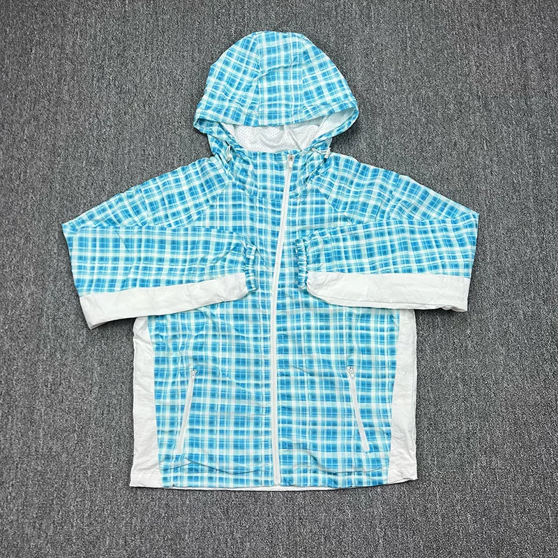 Mesh Checkered Outdoor Coat