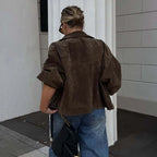 MUJER Chaquetas bomber de piel sintética para mujer, chaquetas de béisbol oversized para mujer, abrigos con cremallera, chaqueta de entretiempo para mujer, ropa de abrigo