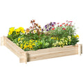 Outsunny Garden wooden Arriate urban garden floor 100x100x16cm Natural