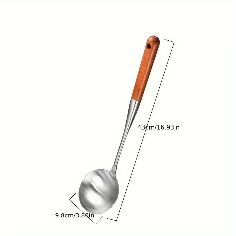 Stainless Steel Extended Spoon-Potula with Rosewood Handle