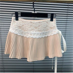 Neploe 2026 Verano Nueva Falda Rosa para Mujer Y2k Cintura Alta Lazo Cordón Faldas Moda Versátil Fruncido Línea A Faldas Mujer
