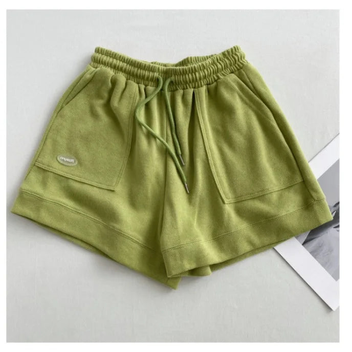 Loose wide-legged drawstring A Shorts