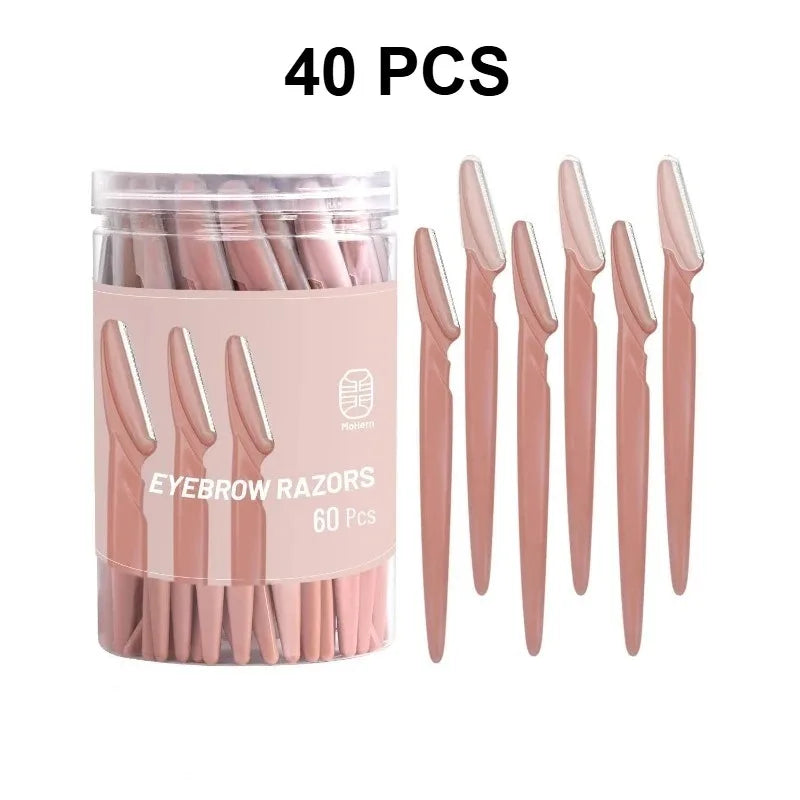 12/30/40/66PCS Brown Eyebrow Razor