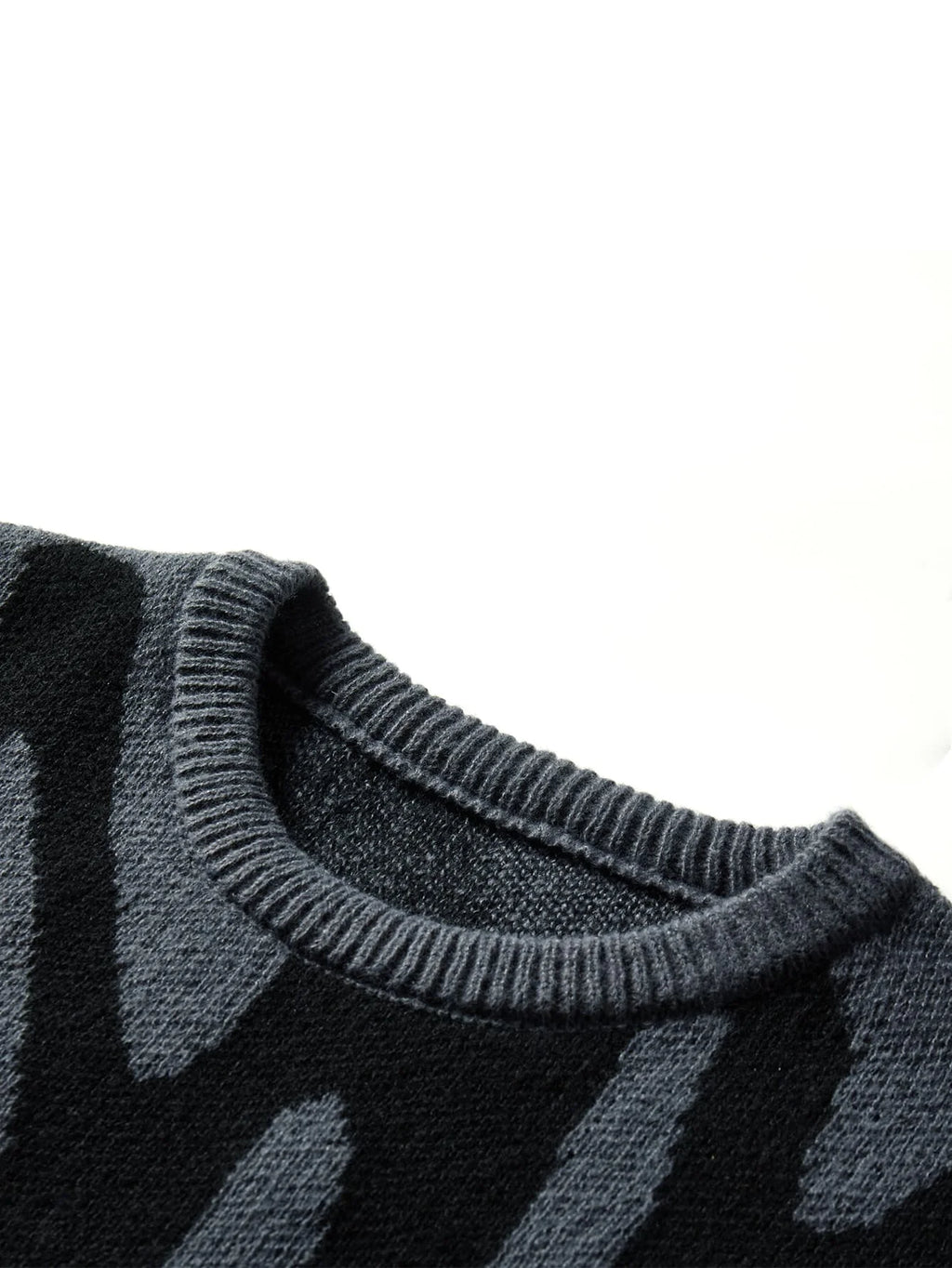 Irregular Jacquard Pattern Pullover Sweater
