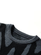 Irregular Jacquard Pattern Pullover Sweater