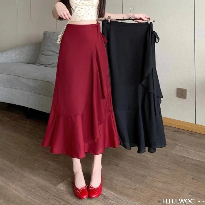 High-Waist Wrap Mini Skirt
