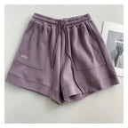Loose wide-legged drawstring A Shorts
