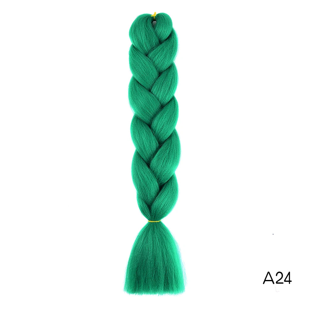 Synthetic 24Inch Long Jumbo Braids Extensions Yaki Straight Braiding Hair Afro Ombre Color Hair