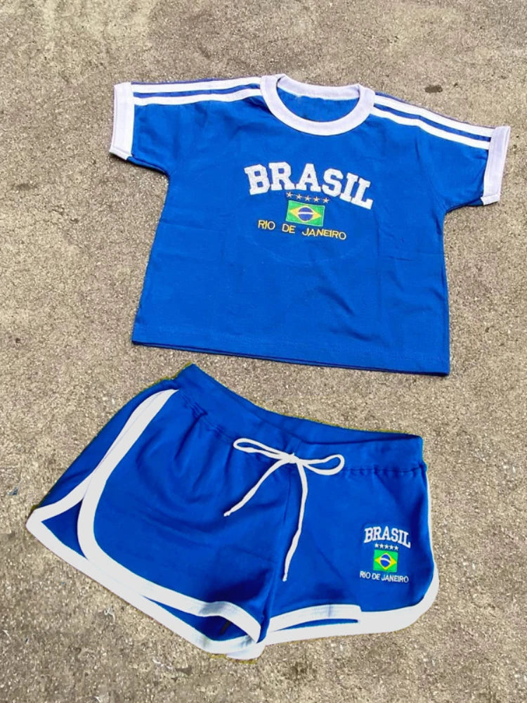 Brazilian Letter Embroidered Set