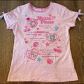 Blusa Estampada Kawaii Sweet Lolita para Mujer Manga con Volantes Encaje Camiseta con Ribete de Lazo Decoración Personaje de Dibujos Animados Estampado Integral Top Lindo
