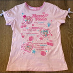 Blusa Estampada Kawaii Sweet Lolita para Mujer Manga con Volantes Encaje Camiseta con Ribete de Lazo Decoración Personaje de Dibujos Animados Estampado Integral Top Lindo