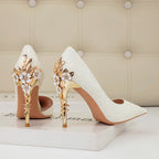 Rhinestone Silk Pumps