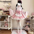 Flare Sleeve Bandage Ruffles Shirt High Waist A-line Skirt Set