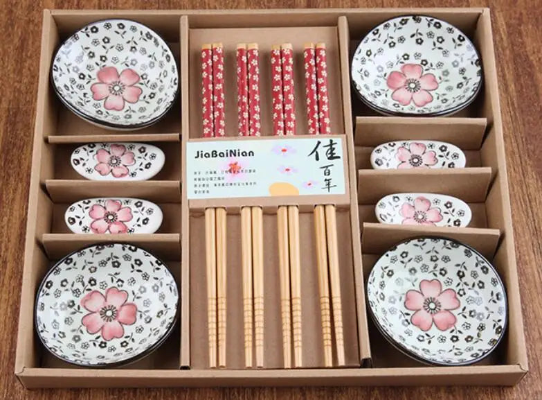 Japanese Style Cherry Blossom Ceramic Sushi Dishes