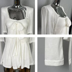 Conjunto de top de tirantes con lazo y cárdigan corto liso elegante