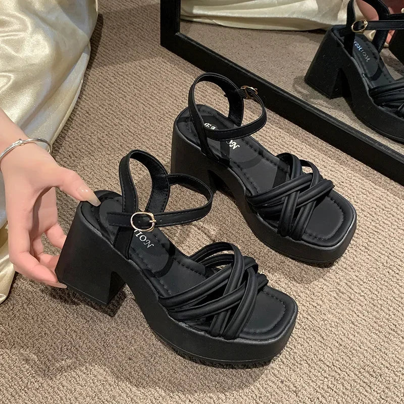 Chunky Platform Ankle-Strap Sandals