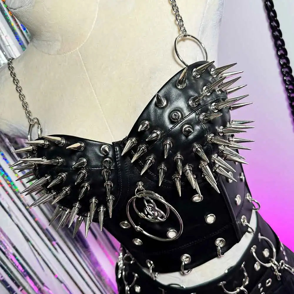PU Leather Spiked Tank