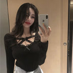 Bow Ribbon Long Sleeve T-Shirt