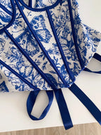 Sin mangas de jacquard con diseño cruzado en el pecho