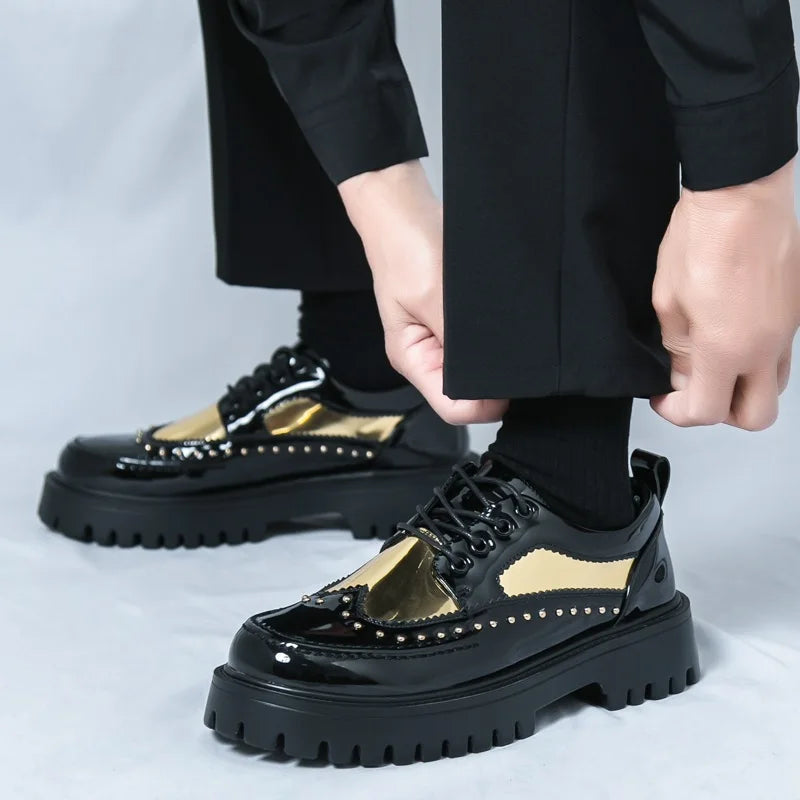 Rivet Thick-Soled Dress Shoes
