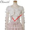 Heavy Patchwork Sleeve Tie Lace Bow Shirt
