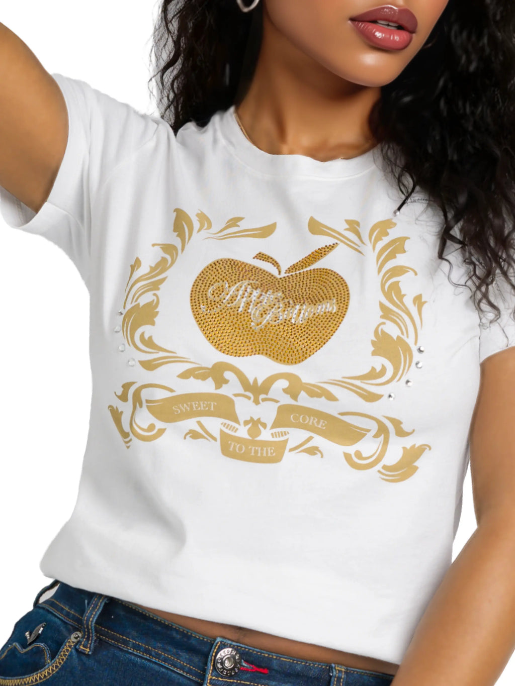Camiseta Golden Crest - Blanca