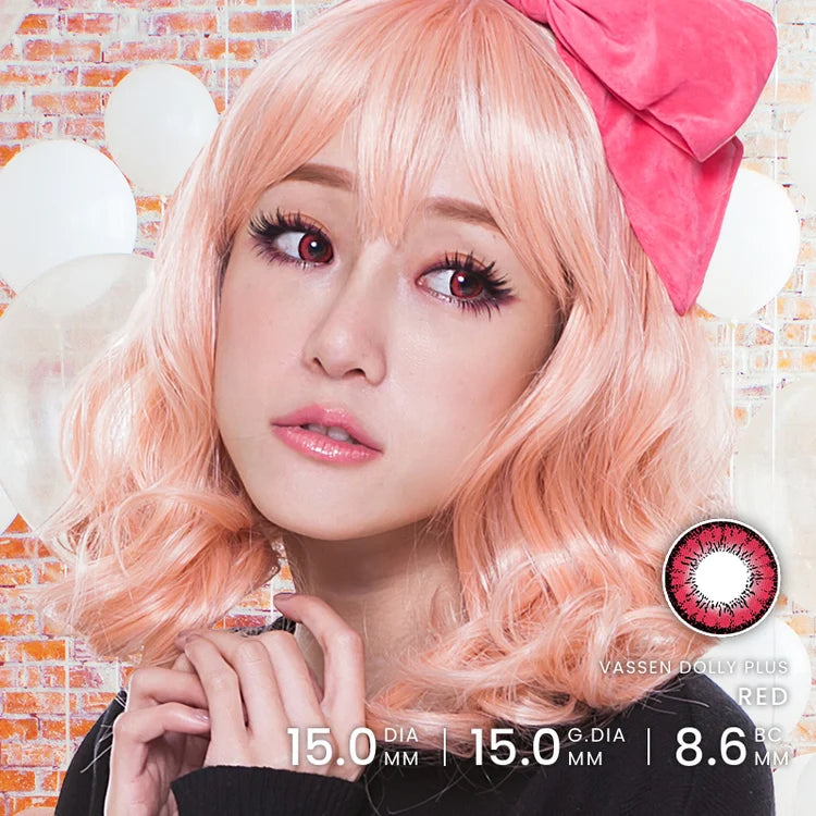 Dolly Plus Red (Princess Pinky) Contact Lenses