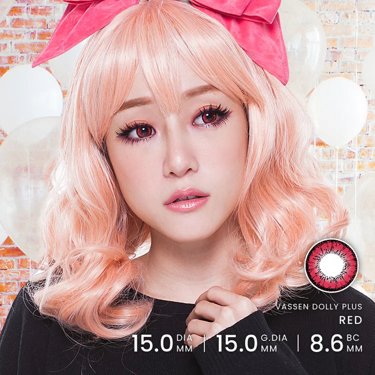 Dolly Plus Red (Princess Pinky) Contact Lenses